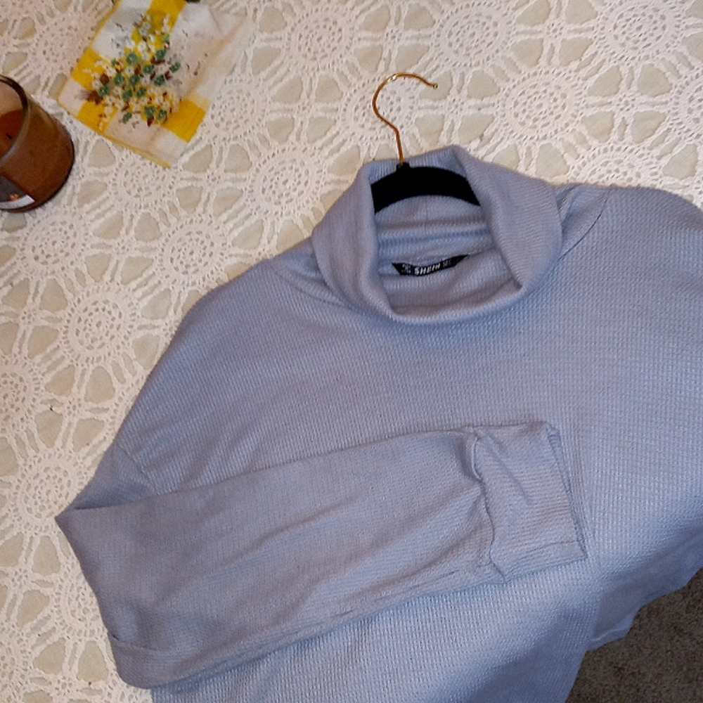 NWOT SHEIN  Turtlneck Waffle Knit Tee